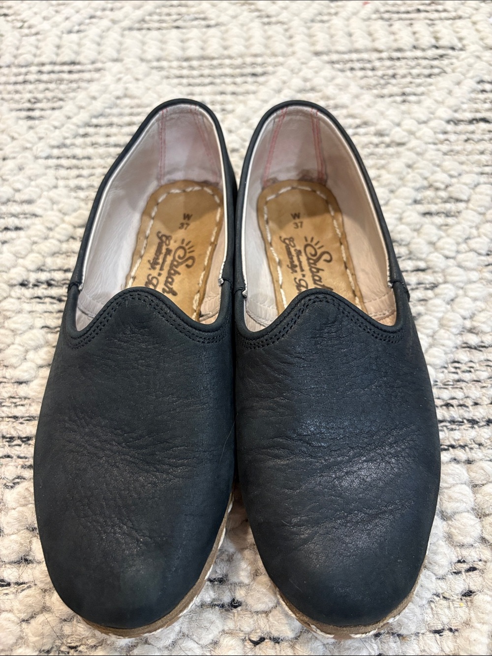 Sabah Black Women’s Flat Casual Shoes 37 Handmade Made in Turkey